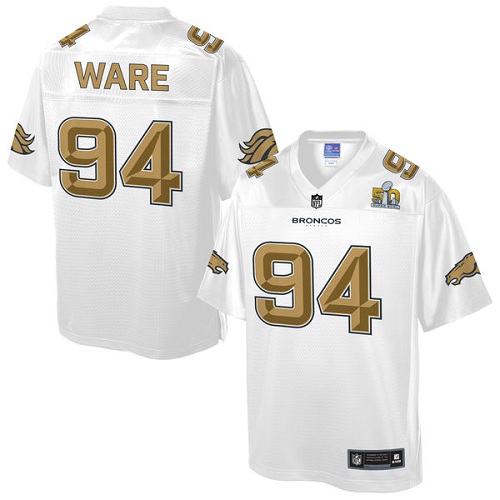 Men's Game DeMarcus Ware Super Bowl 50 Bound Nike Jersey White - #94 Pro Line Fashion NFL Denver Broncos